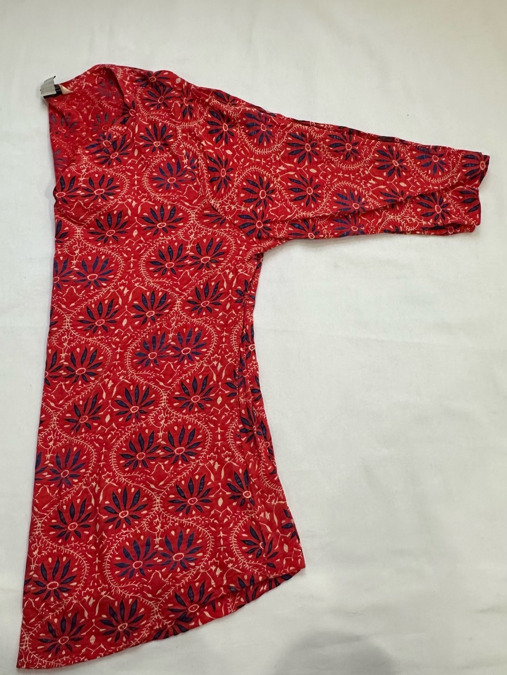 Lucky Brand Red Floral Long-Sleeve One-Shoulder Top